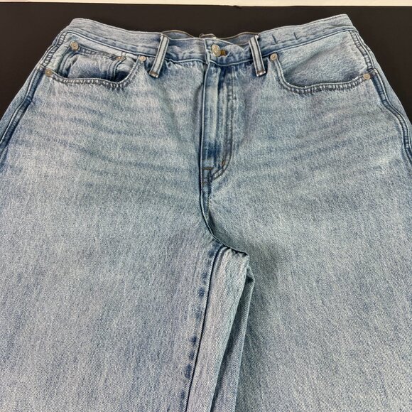 Madewell Jeans Women's 33x31* Super Wide Leg High Rise Light Blue Denim Tag 30 - Picture 3 of 16